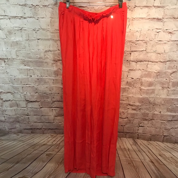 NWT Anthropologie Harlyn Wide Leg Orange Pants - Picture 2 of 6
